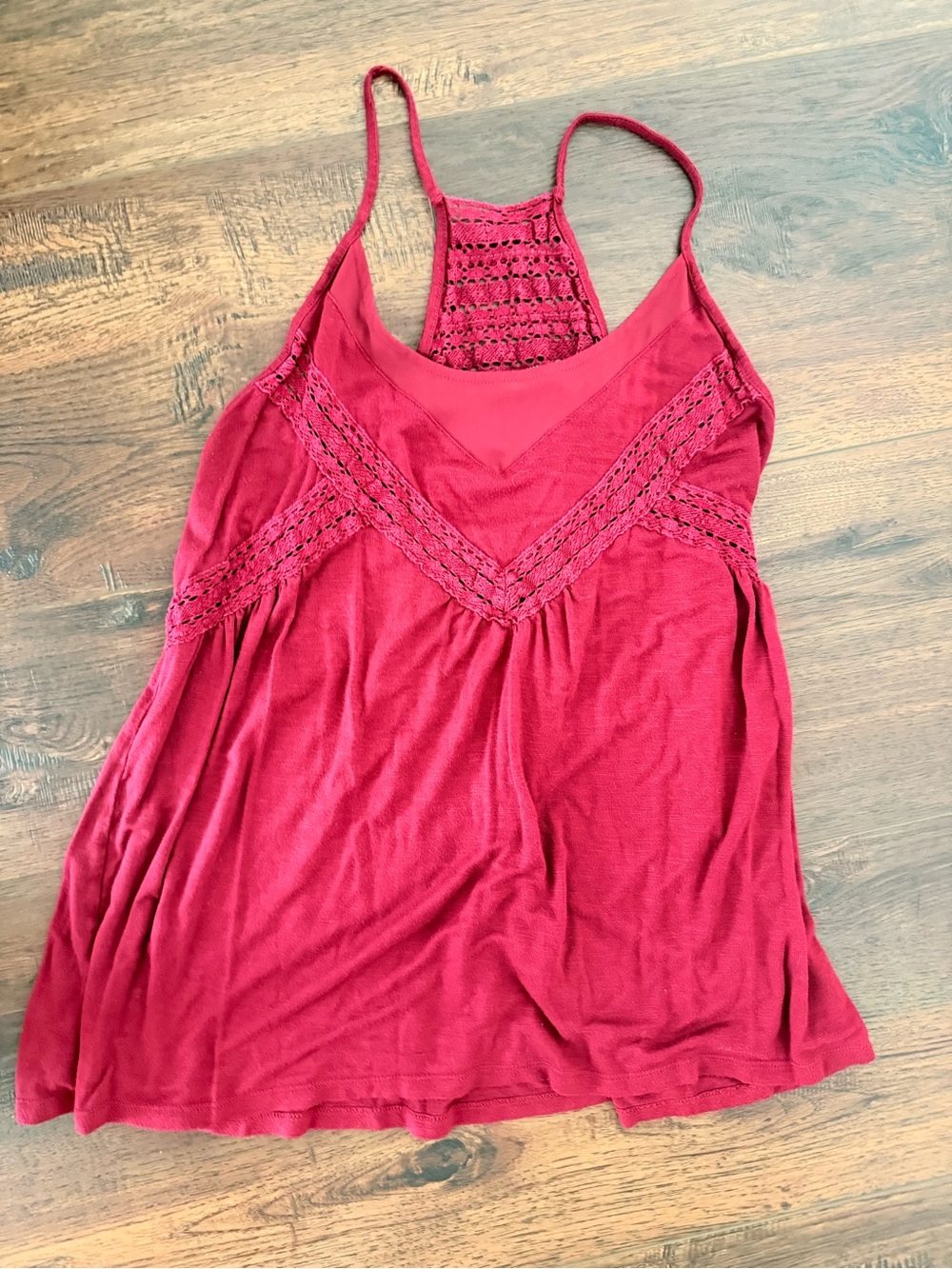 Maurices Red Crochet-Back Camisole Tank